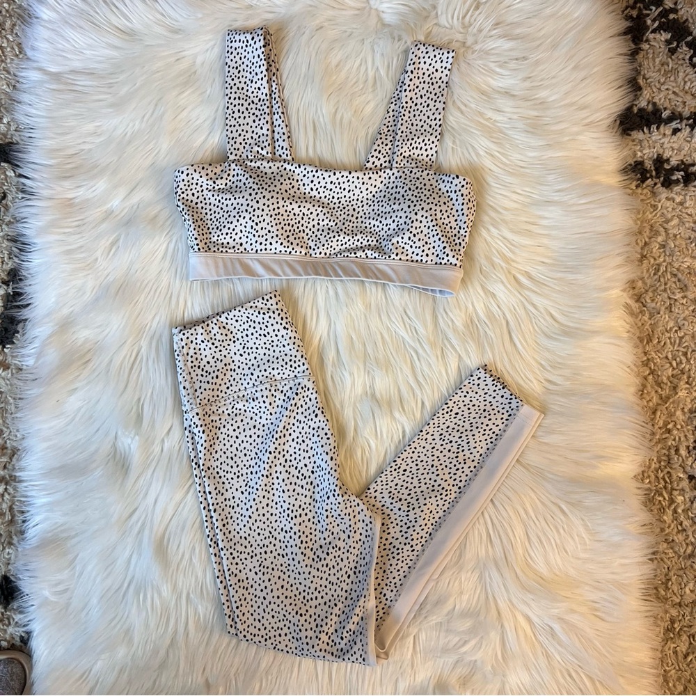 Allfenix White Montana Speckled Sports Bra & Legging Set - Picture 3 of 5